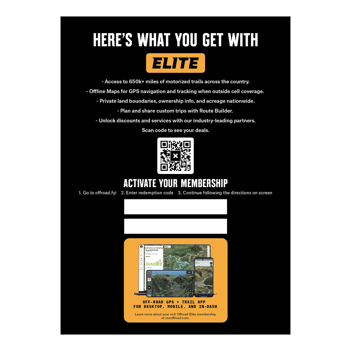 Offroad Elite Membership App Card