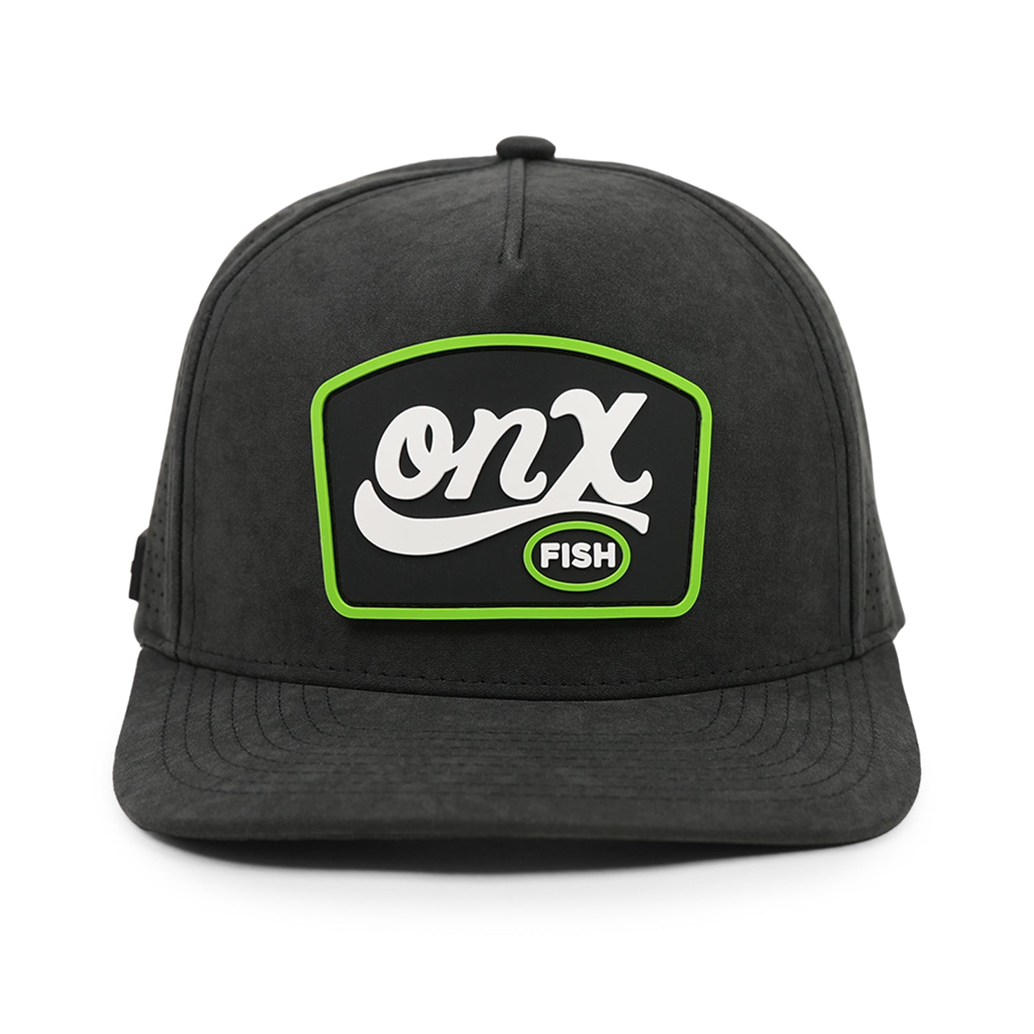 Fish Poly-suede Snapback Hat | Black