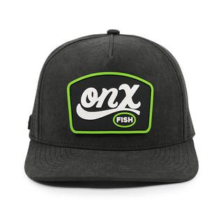 Fish Poly-suede Snapback Hat | Black