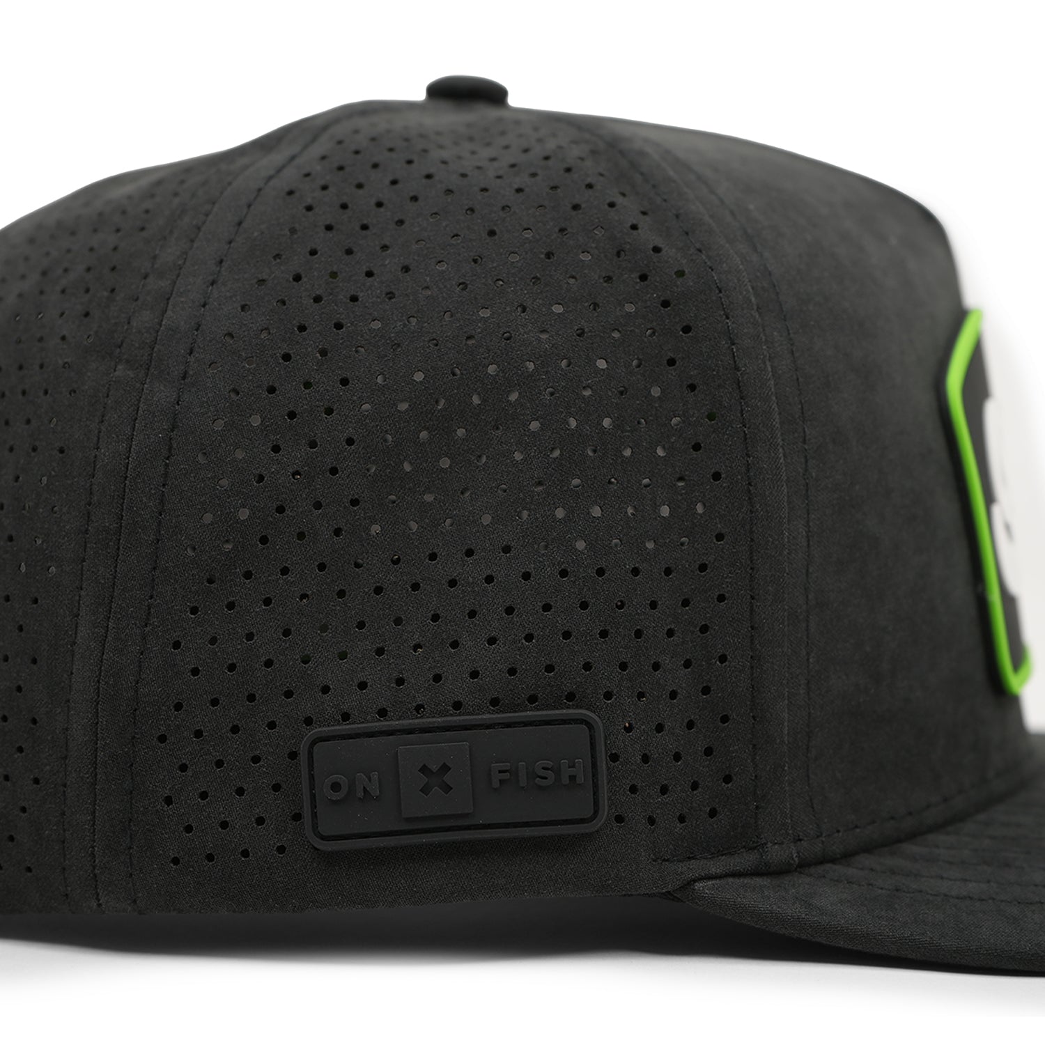 Fish Poly-suede Snapback Hat | Black